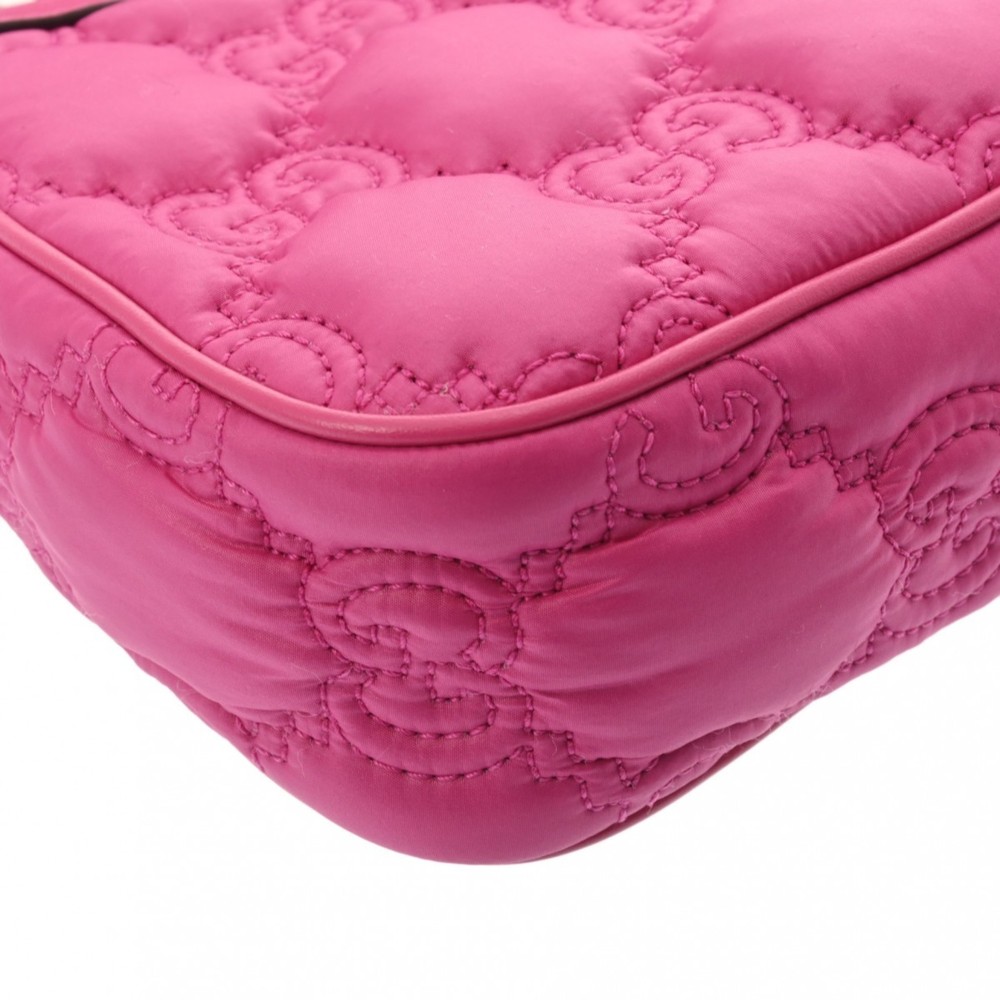 GUCCI GG Matelasse Pink Nylon/Leather Shoulder Bag - Picture 8 of 13